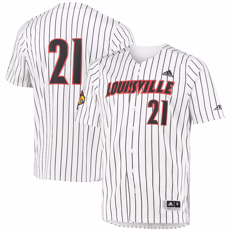 Men's adidas White Louisville Cardinals Replica Baseball Jersey - Jersey