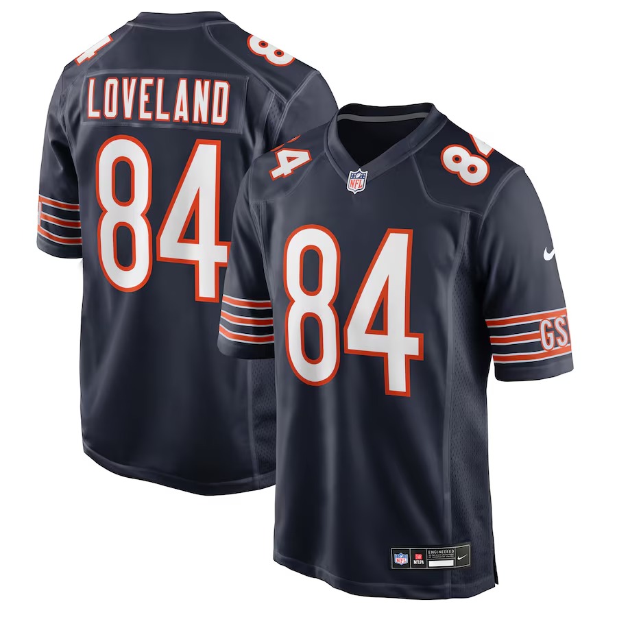 Men's Chicago Bears Colston Loveland Nike Navy 2025 NFL Draft First Round Pick Game Jersey - Jersey