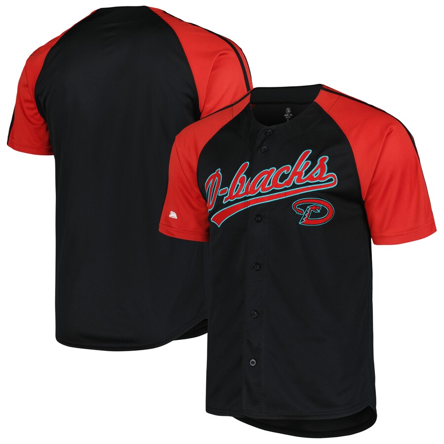 Men's  Arizona Diamondbacks Stitches Black Team Raglan Jersey - Jersey