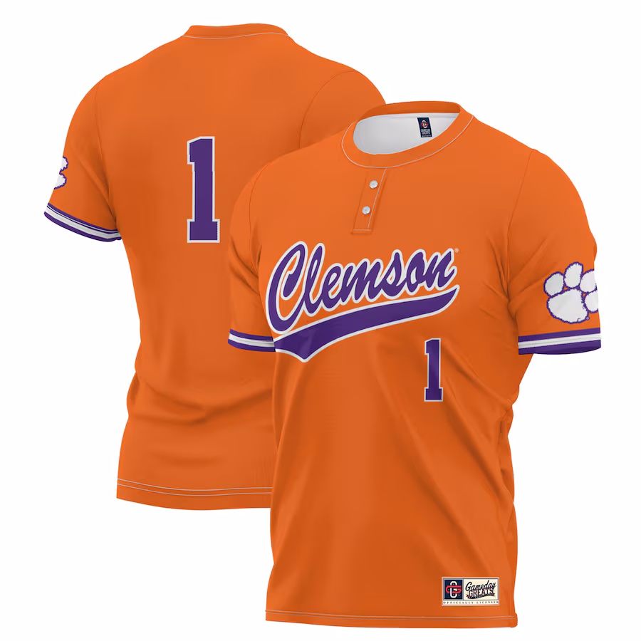 Youth GameDay Greats #1 Orange Clemson Tigers Lightweight Softball Jersey - Jersey