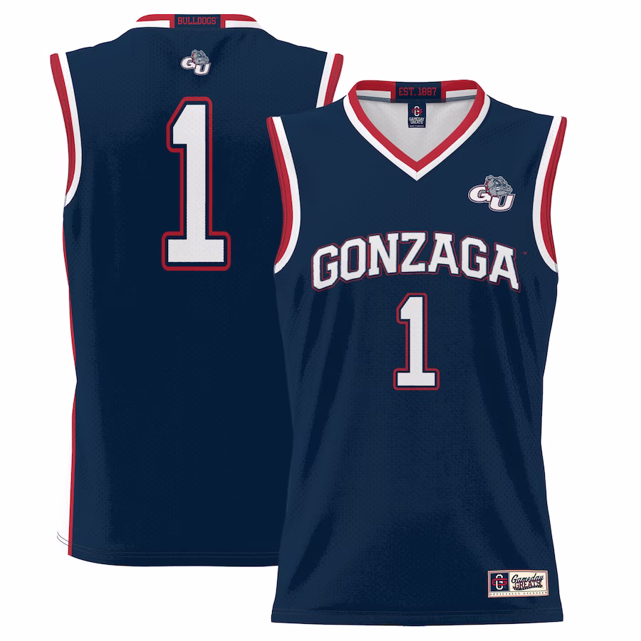 #1 Gonzaga Bulldogs GameDay Greats Youth Lightweight Basketball Jersey - Navy - Jersey