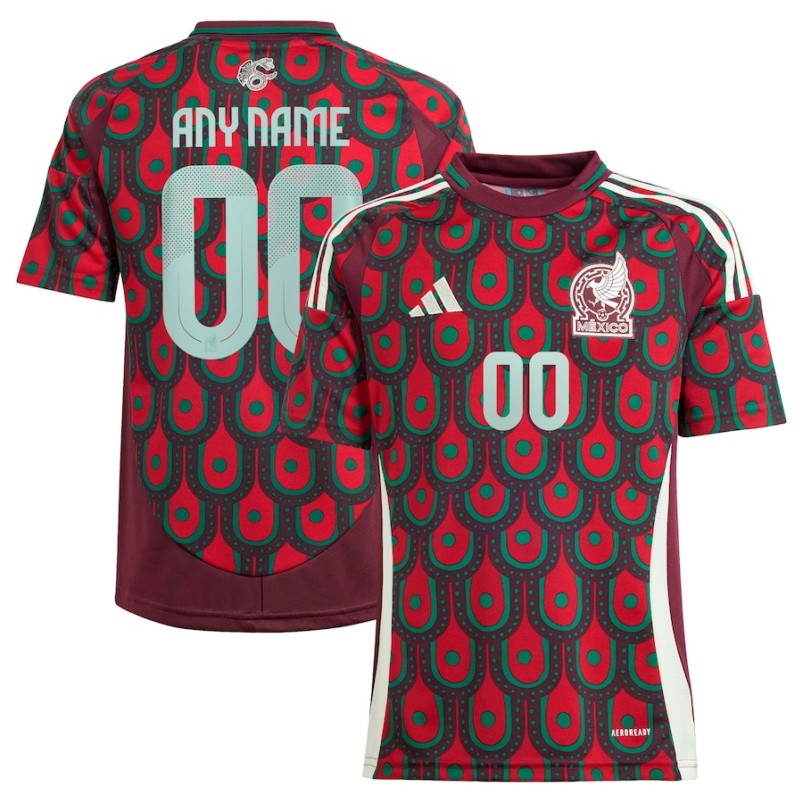 Youth Mexico National Team  adidas Green 2024 Home Replica Custom Jersey - Jersey