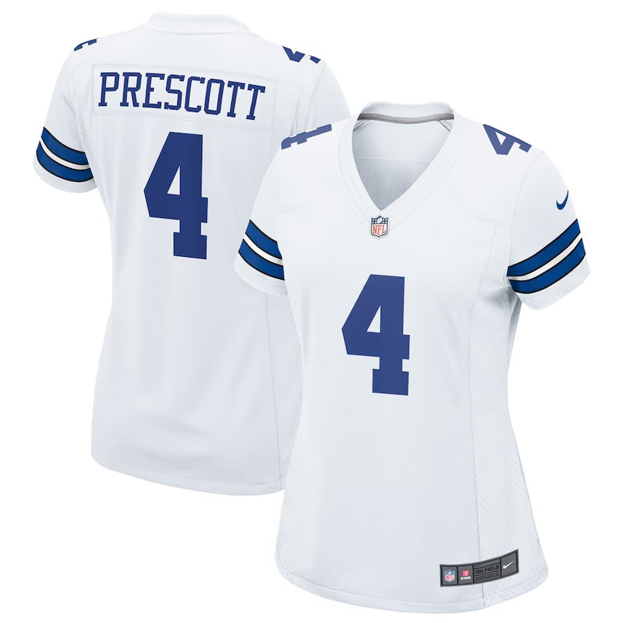 Women's Dallas Cowboys Dak Prescott Nike White Team Game Jersey - Jersey