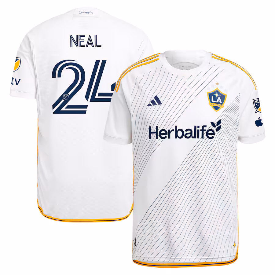 Men's LA Galaxy Jalen Neal adidas White 2024 Angeleno Kit Authentic Player Jersey - Jersey