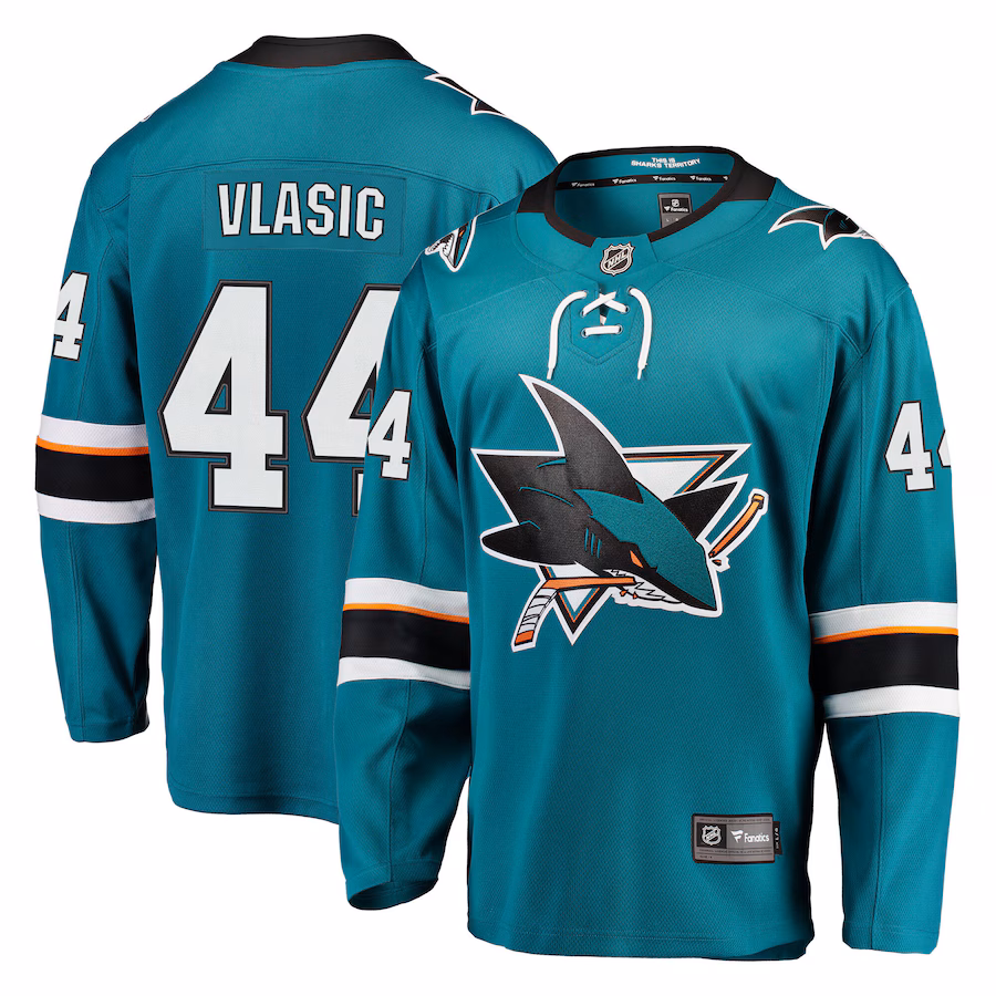 Men's San Jose Sharks Marc-Edouard Vlasic Fanatics Teal Premier Breakaway Player Jersey - Jersey