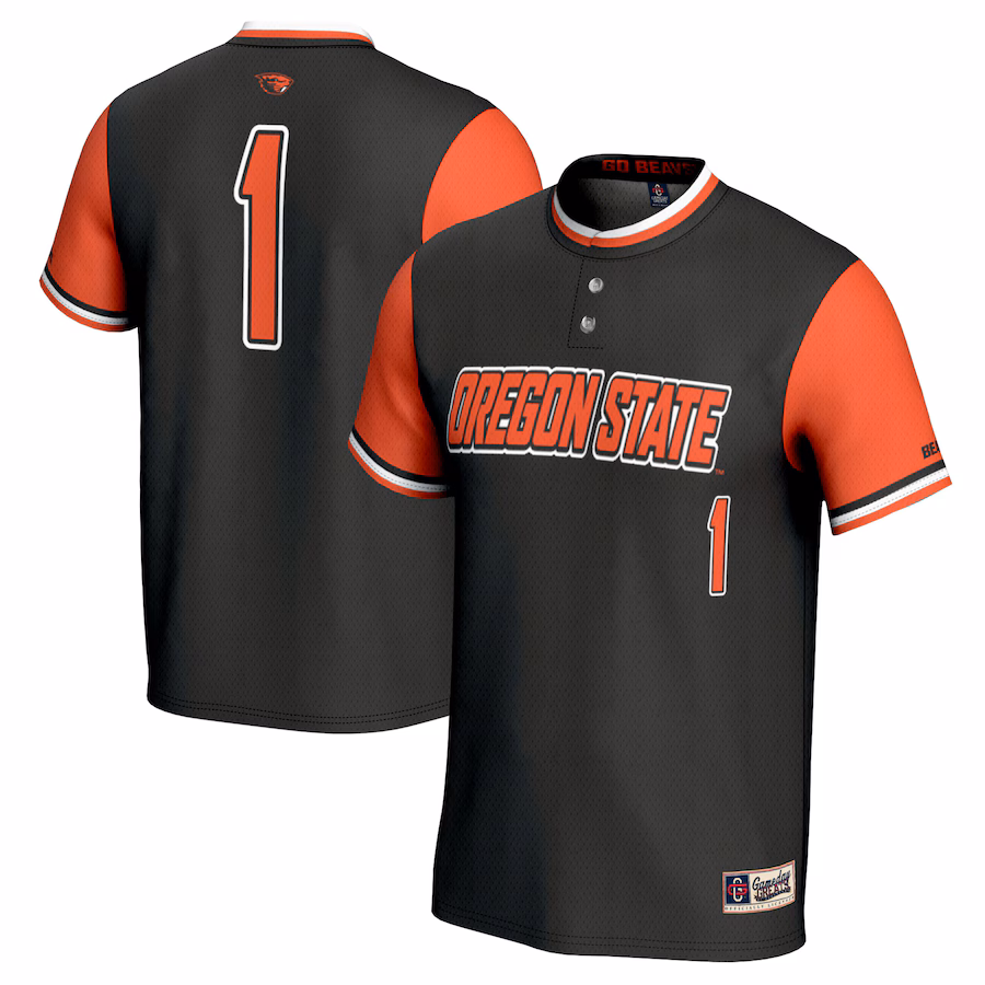 #1 Oregon State Beavers GameDay Greats Youth Softball Fashion Jersey - Black - Jersey