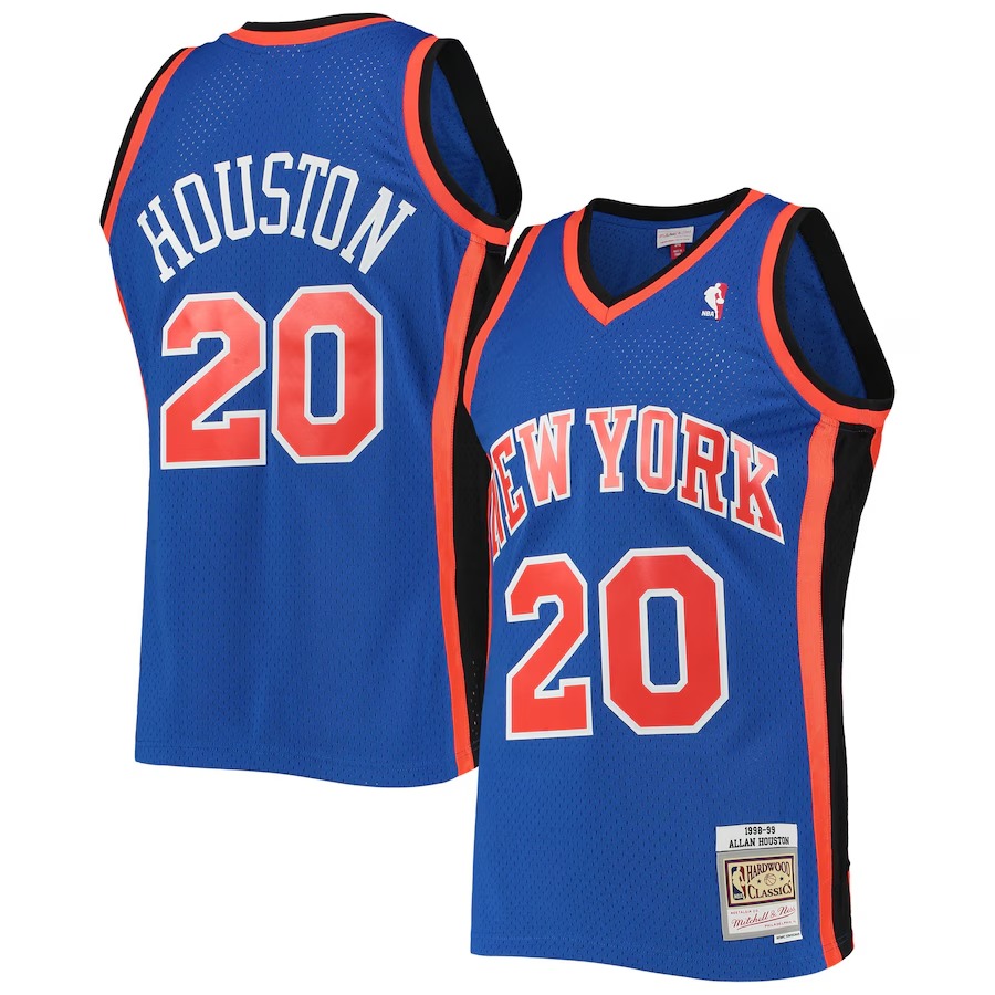 Men's New York Knicks Allan Houston Mitchell & Ness Blue Hardwood Classics Swingman Jersey - Jersey