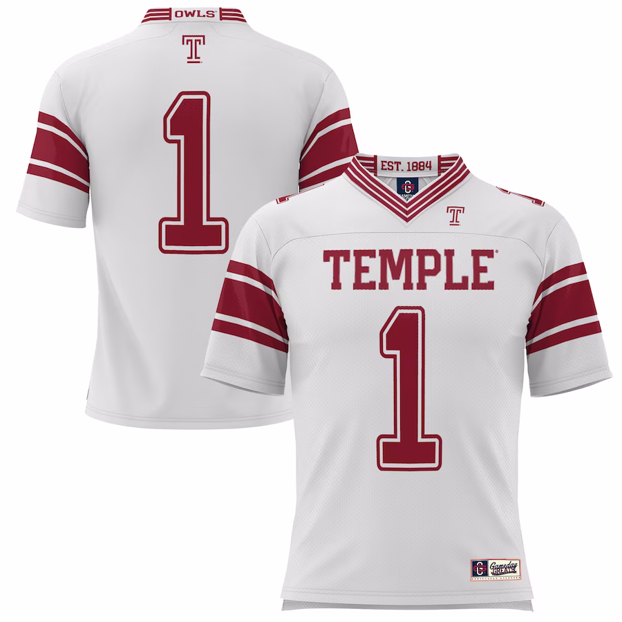 #1 Temple Owls GameDay Greats Endzone Football Jersey - White - Jersey
