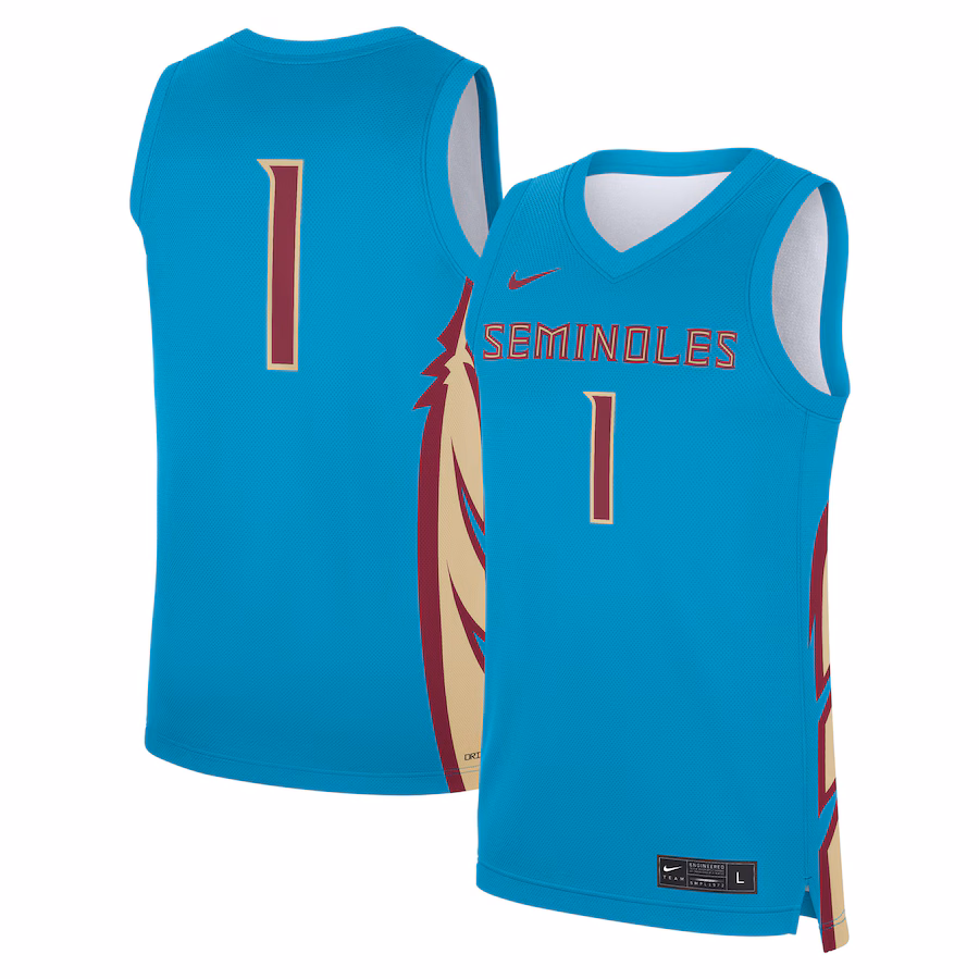 Men's Nike #1 Turquoise Florida State Seminoles Alternate Replica Jersey - Jersey
