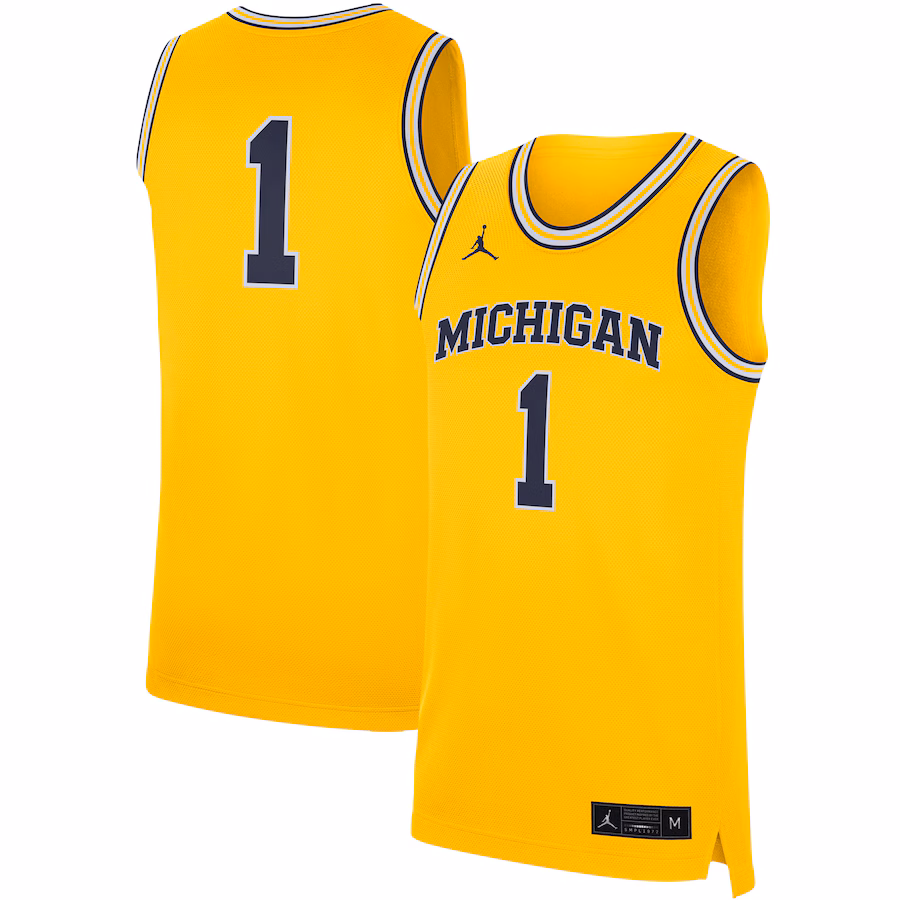 Men's Jordan Brand Maize Michigan Wolverines Replica Jersey - Jersey
