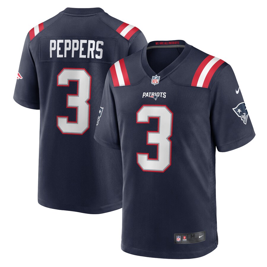 Men's New England Patriots Jabrill Peppers Nike Navy Game Jersey - Jersey