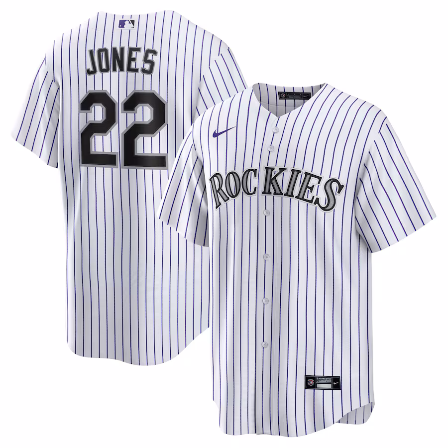 Men's Colorado Rockies Nolan Jones Nike White Home Replica Jersey - Jersey