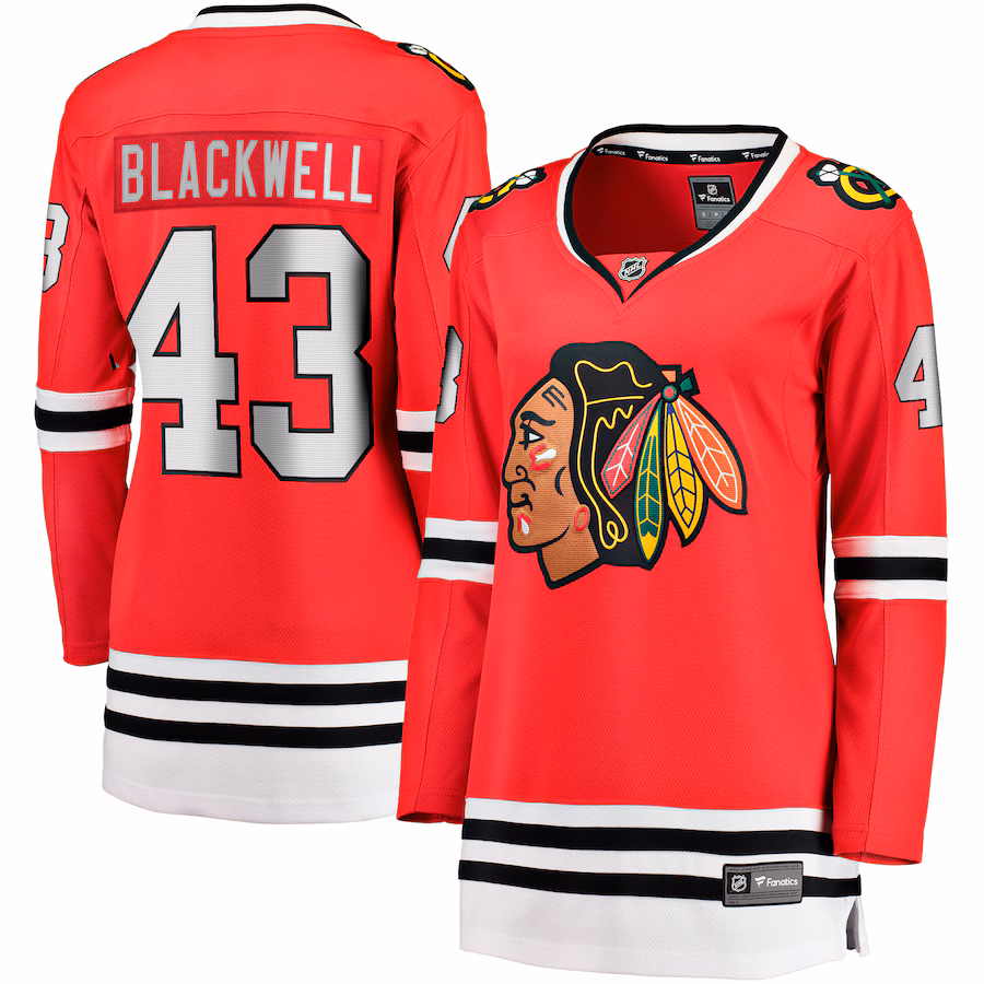 Women's Chicago Blackhawks Colin Blackwell Fanatics Red Home Breakaway Player Jersey - Jersey