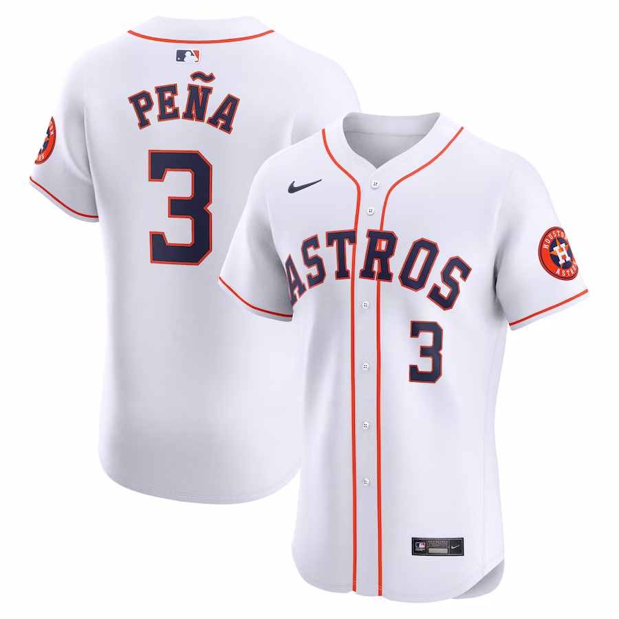 Men's Houston Astros Jeremy Peña Nike White Home Elite Player Jersey - Jersey