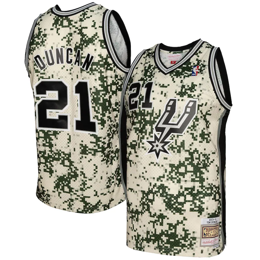 Men's San Antonio Spurs Tim Duncan Mitchell & Ness Camo 2013/14 Swingman Jersey - Jersey