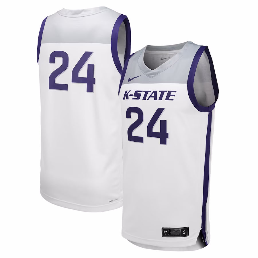 #23 Kansas State Wildcats Nike Unisex Team Replica Basketball Jersey - White - Jersey
