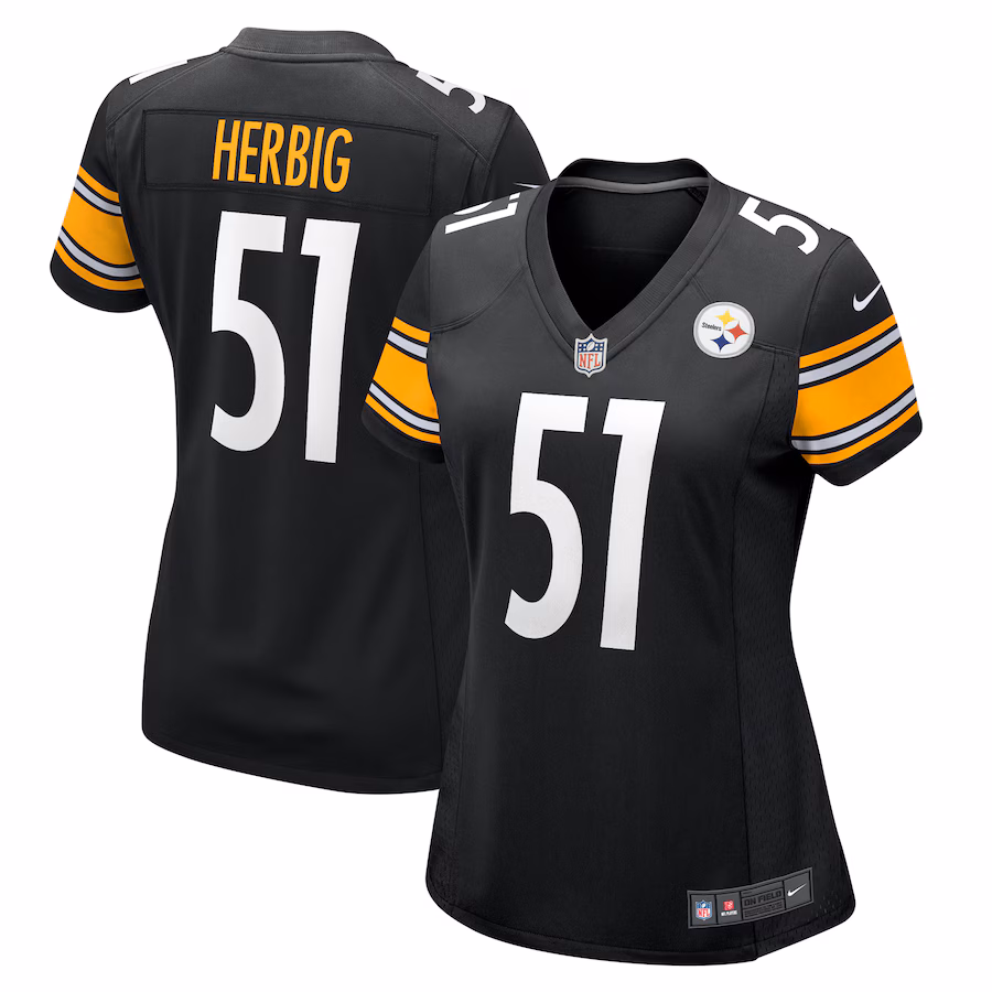 Women's Pittsburgh Steelers Nick Herbig Nike  Black  Game Jersey - Jersey