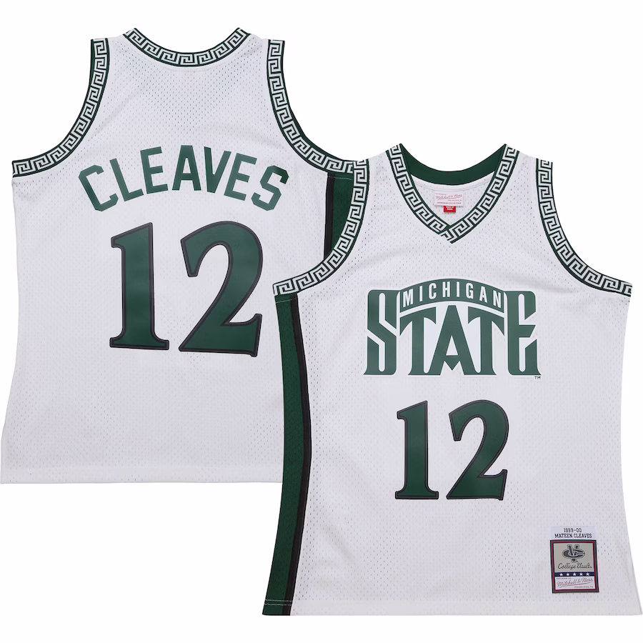 Mateen Cleaves Michigan State Spartans Mitchell & Ness 125th Basketball Anniversary 1999 Throwback Fashion Jersey – White - Jersey