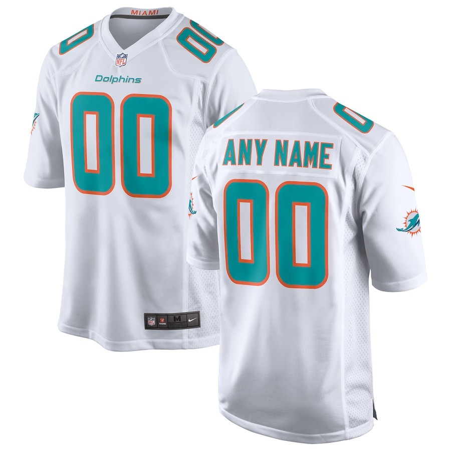Men's Miami Dolphins Nike White Custom Game Jersey - Jersey