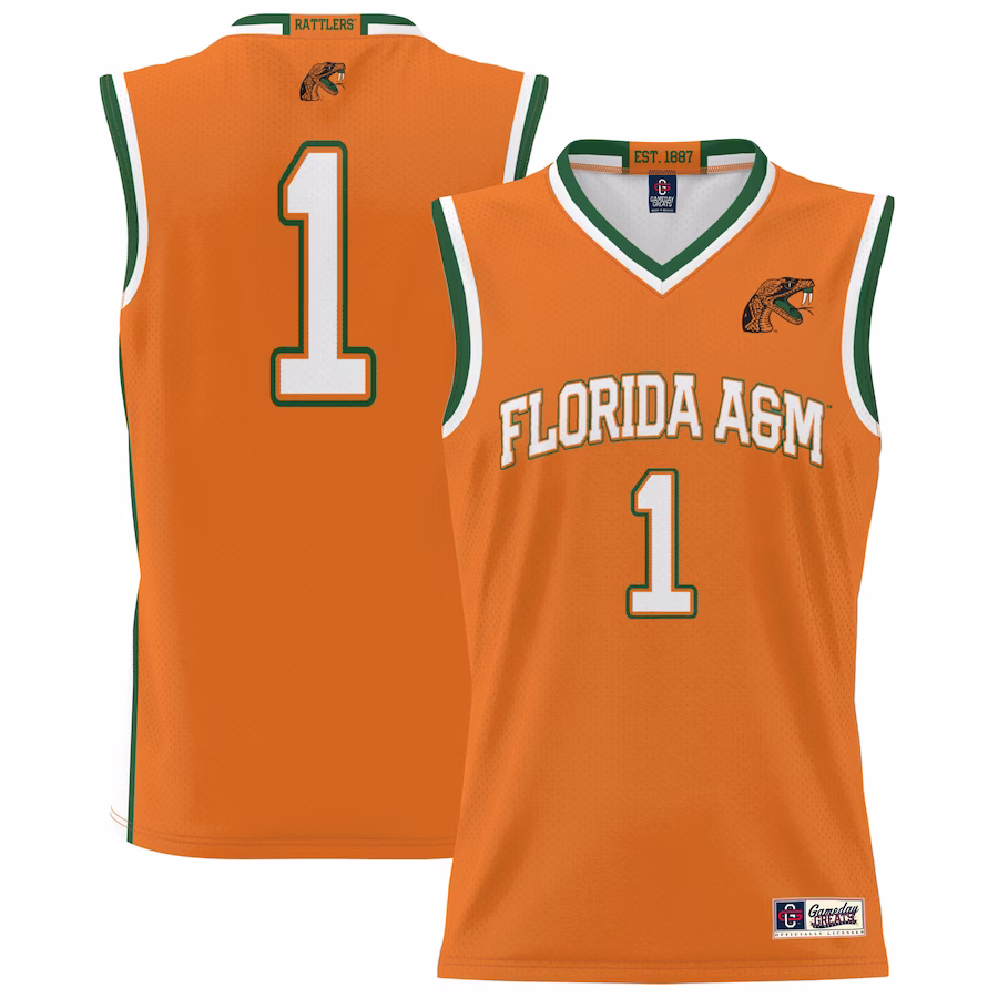 #1 Florida A&M Rattlers GameDay Greats Unisex Lightweight Basketball Jersey - Orange - Jersey