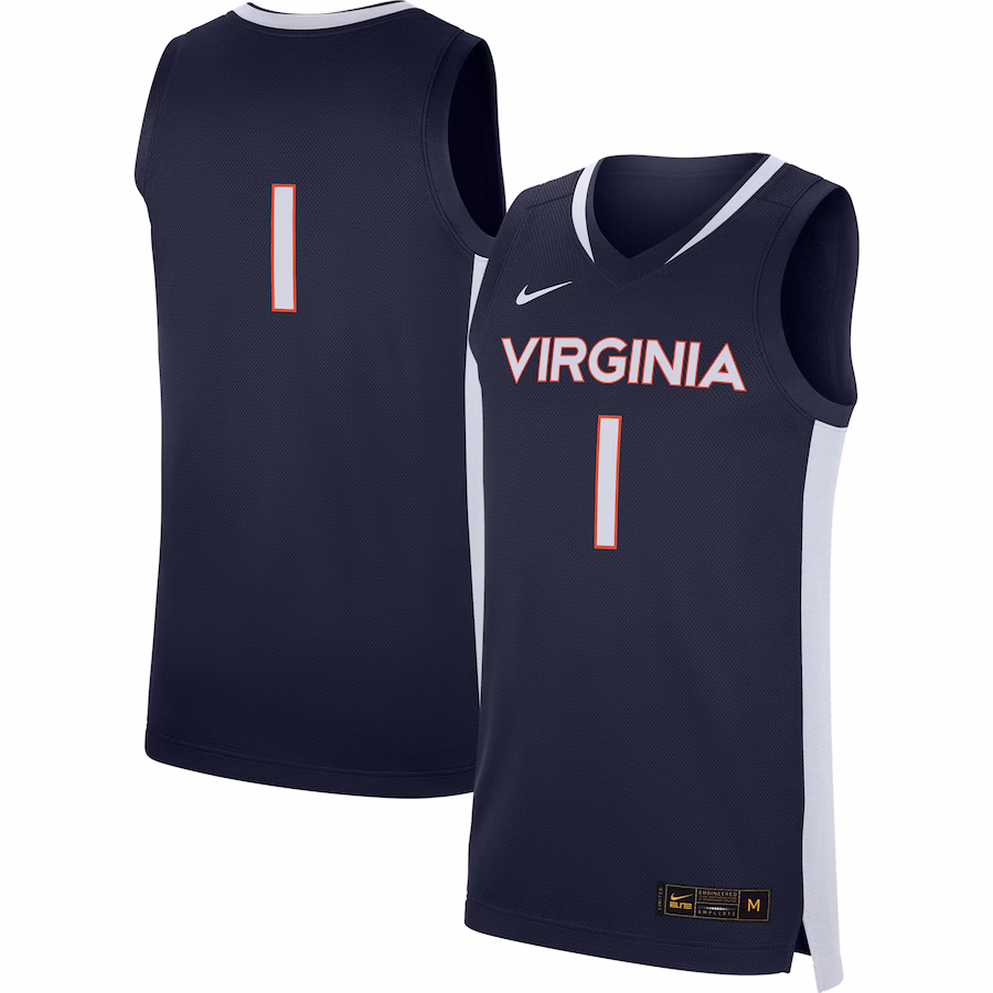 #1 Virginia Cavaliers Nike Replica Basketball Jersey - Navy - Jersey
