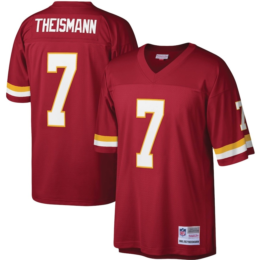 Men's Washington Football Team Joe Theismann Mitchell & Ness Burgundy Legacy Replica Jersey - Jersey