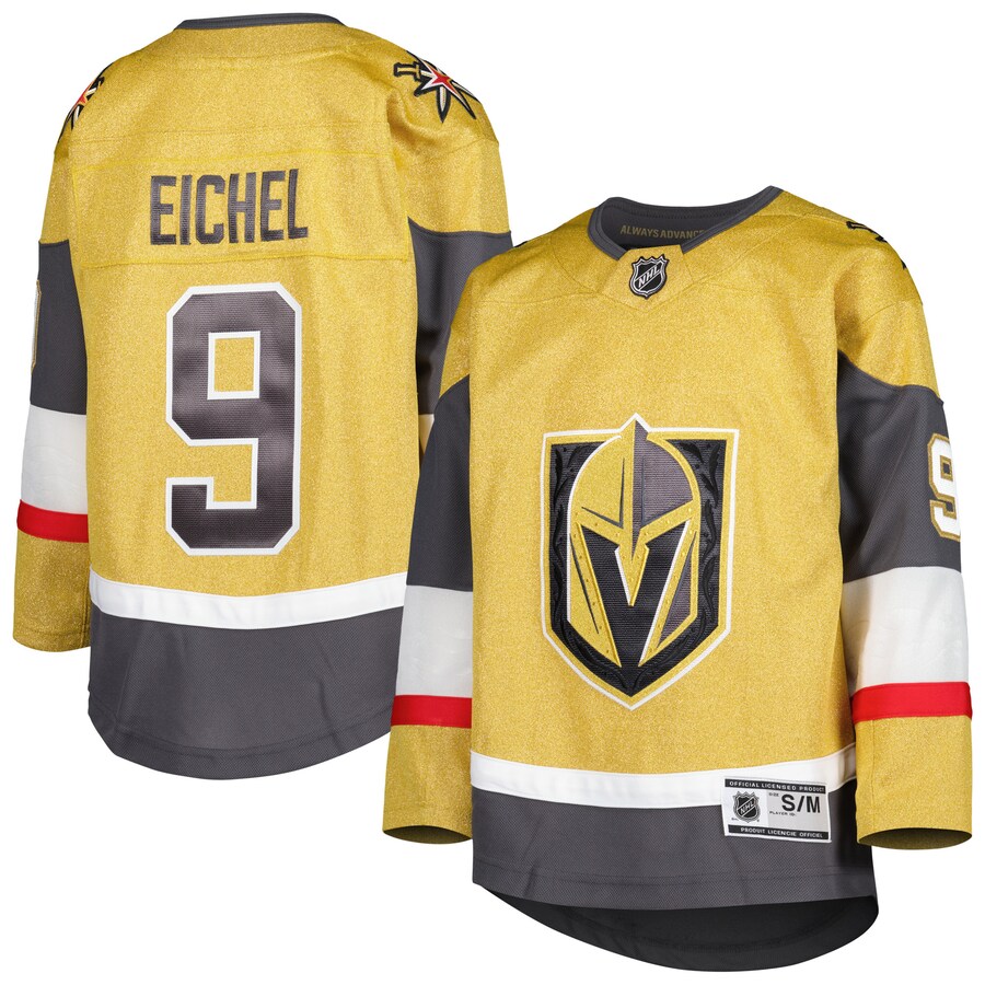 Youth Vegas Golden Knights Jack Eichel Gold Home Premier Player Jersey - Jersey