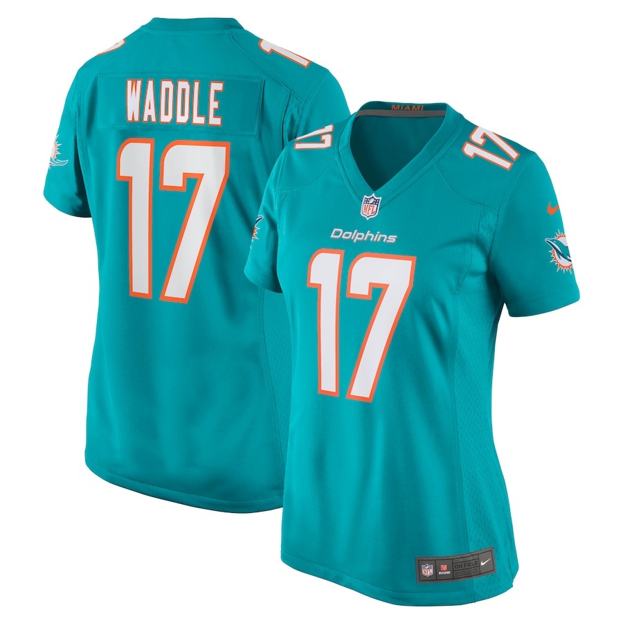 Women's Miami Dolphins Jaylen Waddle Nike Aqua Game Player Jersey - Jersey