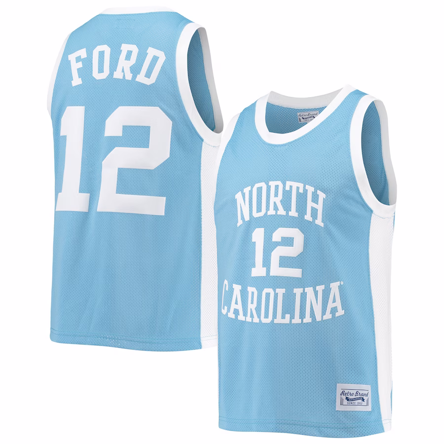 Phil Ford North Carolina Tar Heels Original Retro Brand Commemorative Classic Basketball Jersey - Carolina Blue - Jersey