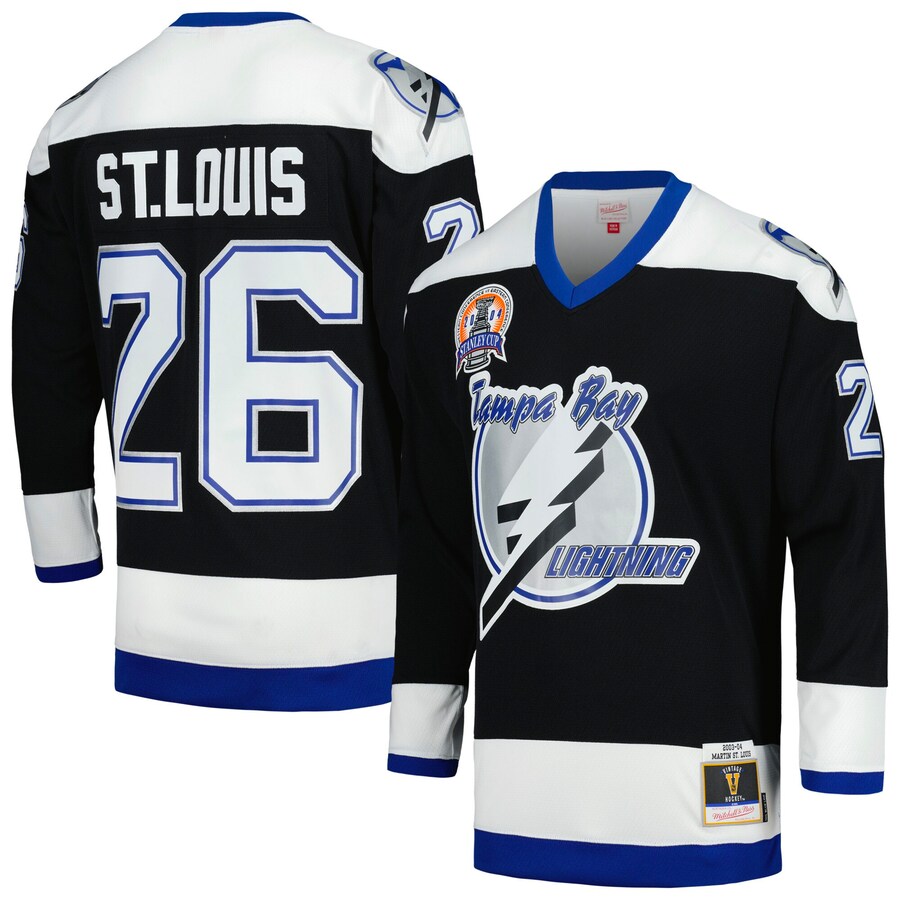 Men's Tampa Bay Lightning Martin St. Louis Mitchell & Ness Black 2003 Blue Line Player Jersey - Jersey