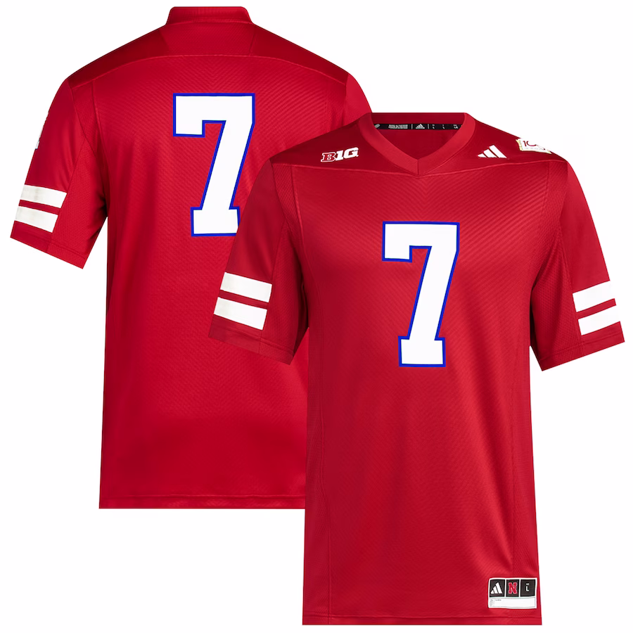 #7 Nebraska Huskers adidas Memorial Stadium 100th Anniversary Premier Football Jersey - Scarlet - Jersey