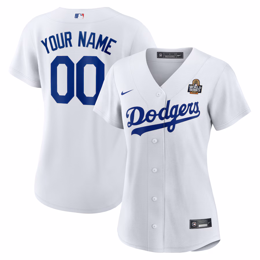 Women's Los Angeles Dodgers Nike White 2024 World Series Home Home Custom Replica Jersey - Jersey