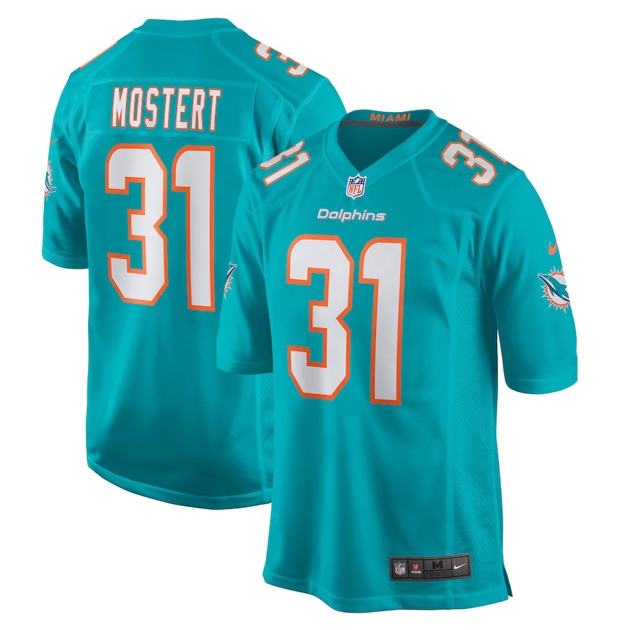 Men's Miami Dolphins Raheem Mostert Nike Aqua Game Jersey - Jersey