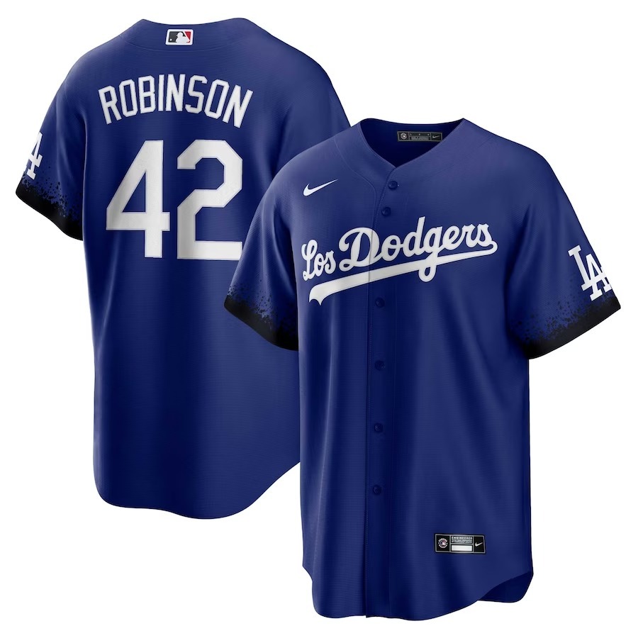 Men's Los Angeles Dodgers Jackie Robinson Nike Royal City Connect Replica Player Jersey - Jersey