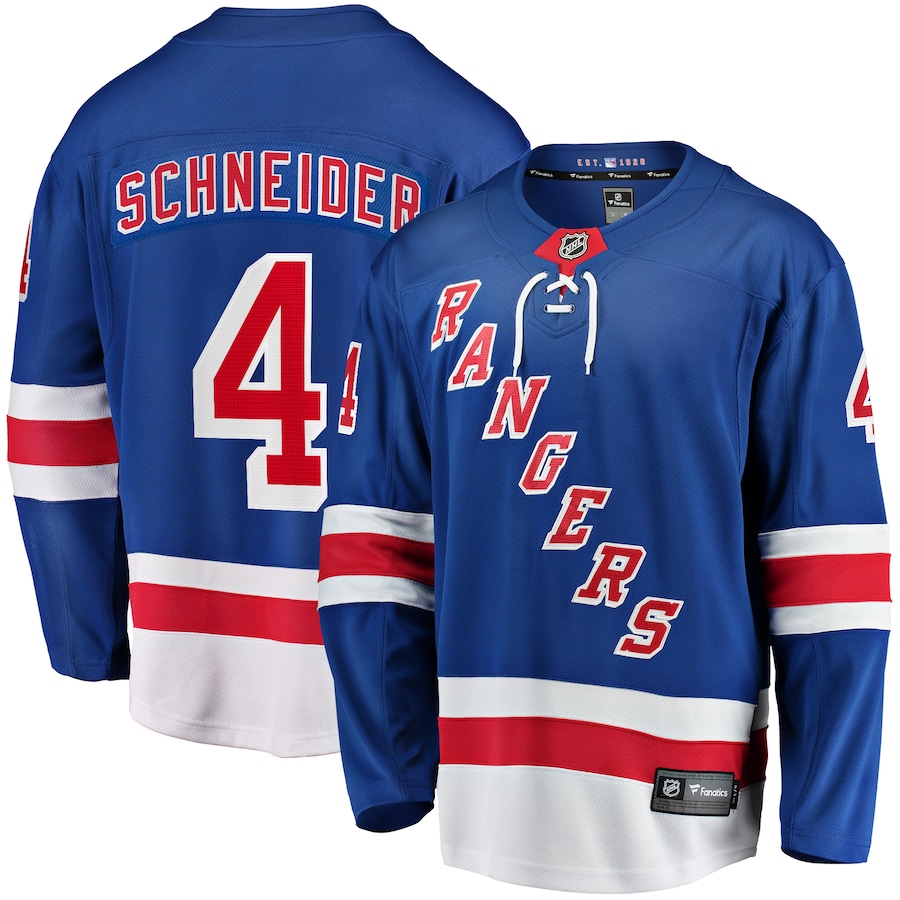 Men's New York Rangers Braden Schneider Fanatics Blue Home Premier Breakaway Player Jersey - Jersey