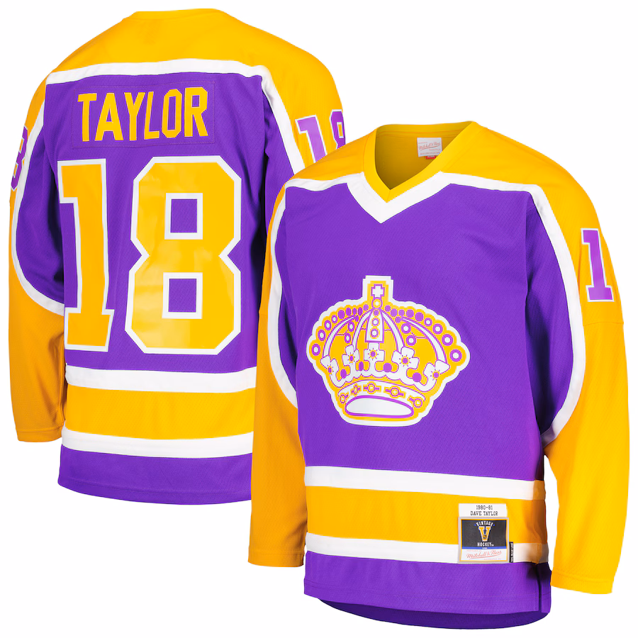 Men's Los Angeles Kings Dave Taylor Mitchell & Ness Purple 1980/81 Blue Line Player Jersey - Jersey