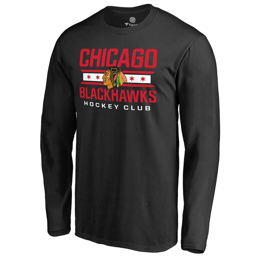 Men's Chicago Blackhawks Black Hometown Collection Long Sleeve T-Shirt - Jersey