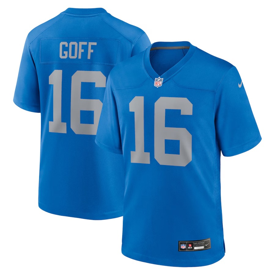 Men's Detroit Lions Jared Goff Nike Blue Alternate Game Jersey - Jersey