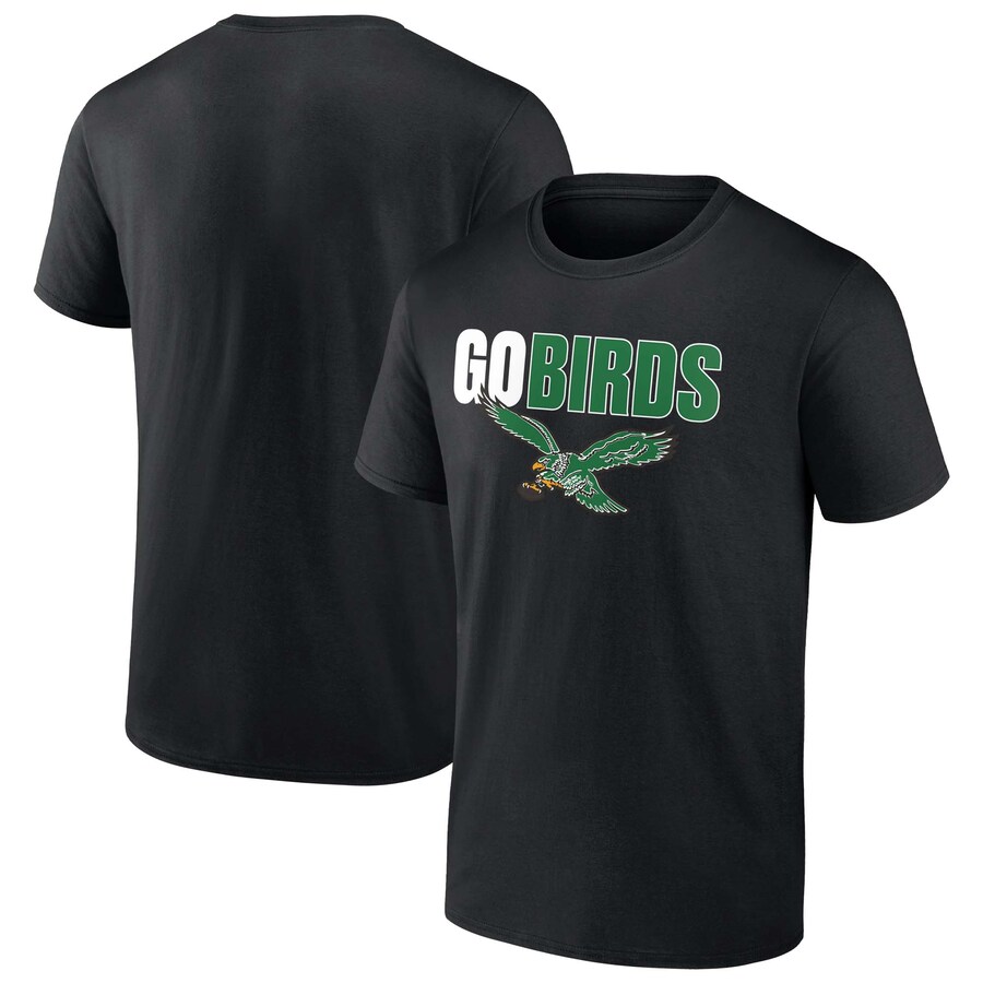 Men's Philadelphia Eagles  Fanatics Black Go Birds T-Shirt - Jersey