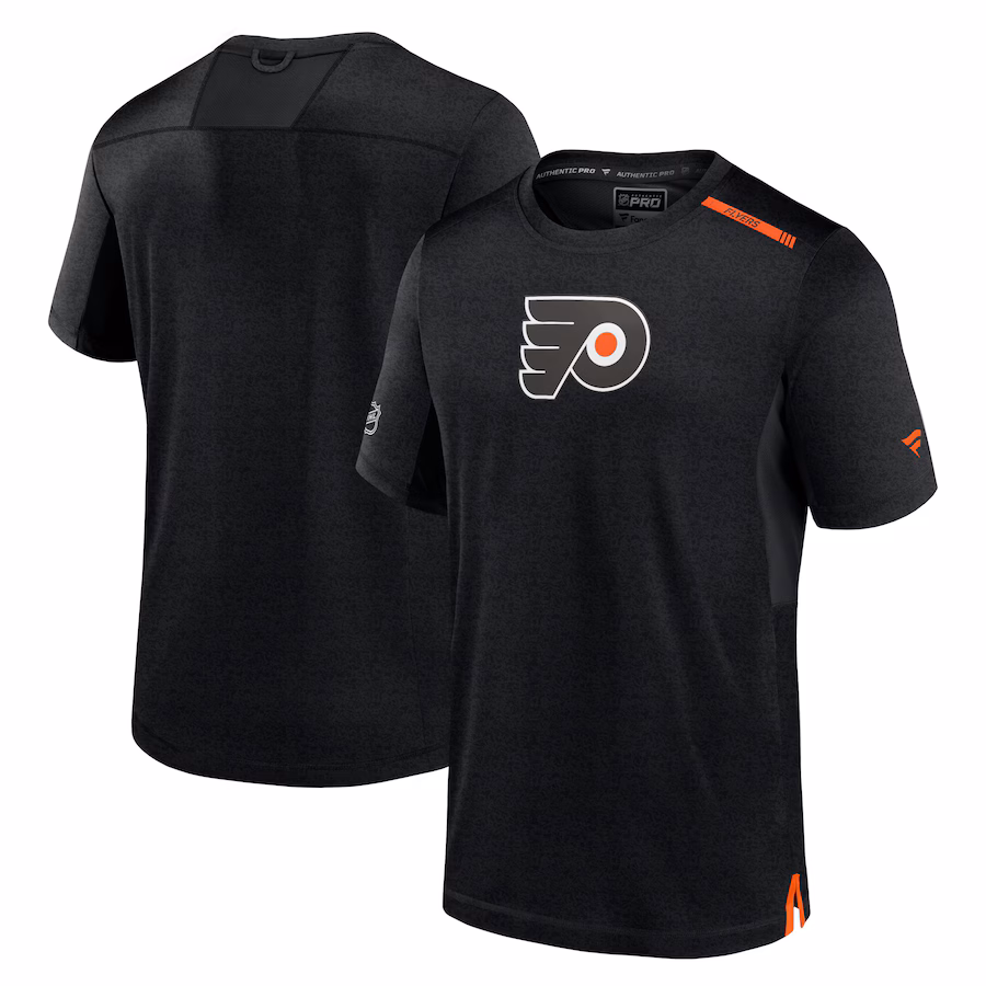 Men's Philadelphia Flyers Fanatics Black Authentic Pro Performance T-Shirt - Jersey