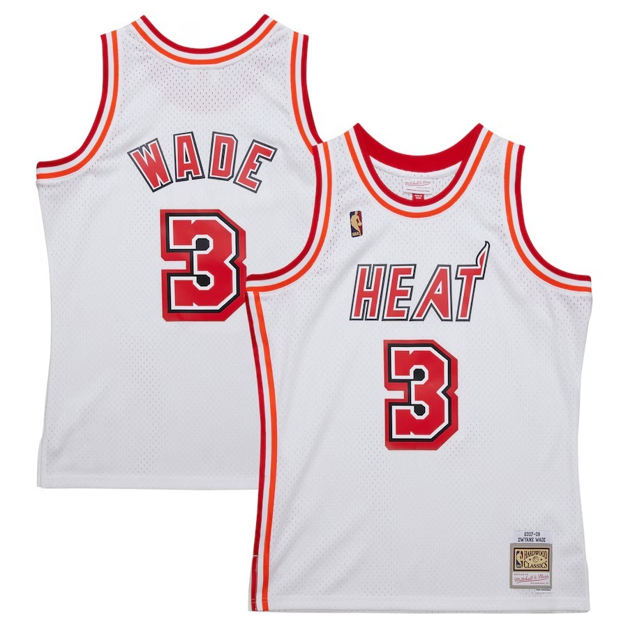 Men's Miami Heat Dwyane Wade Mitchell & Ness White 2007/08 Hardwood Classics Swingman Jersey - Jersey