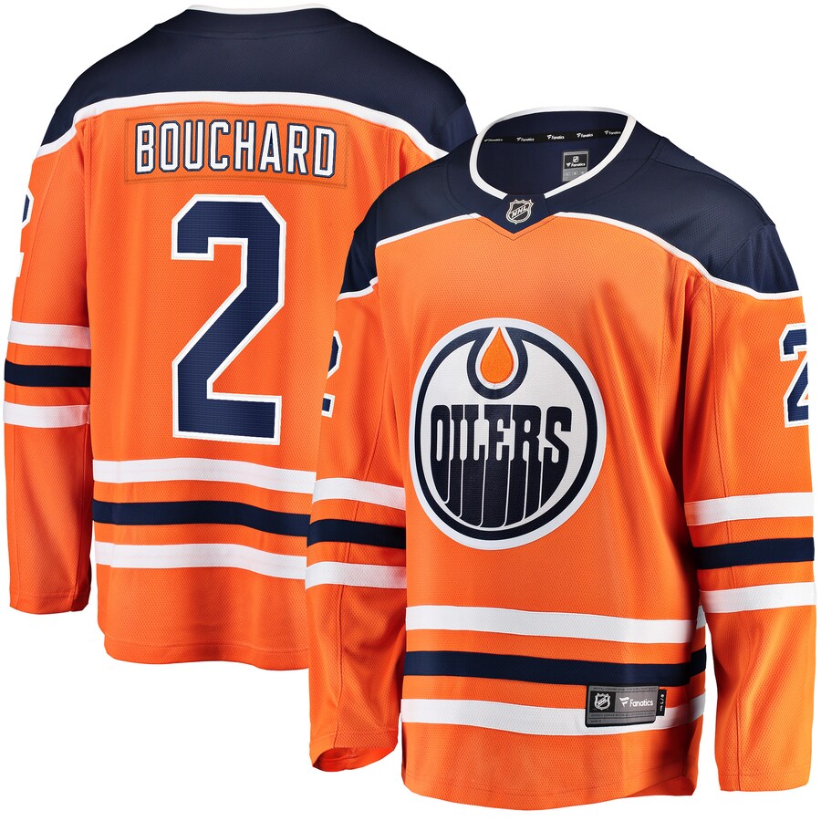 Men's Edmonton Oilers Evan Bouchard Fanatics Branded Orange Home Breakaway Jersey - Jersey
