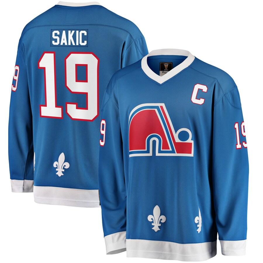 Men's Quebec Nordiques Joe Sakic Fanatics Branded Blue Premier Breakaway Retired Player Jersey - Jersey