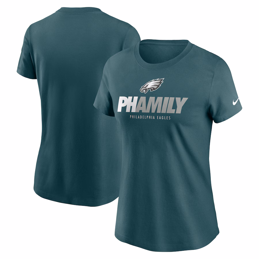 Women's Philadelphia Eagles Nike Midnight Green Hometown Local Pack T-Shirt - Jersey