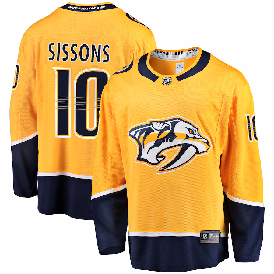 Men's Nashville Predators Colton Sissons Fanatics Gold Breakaway Player Jersey - Jersey
