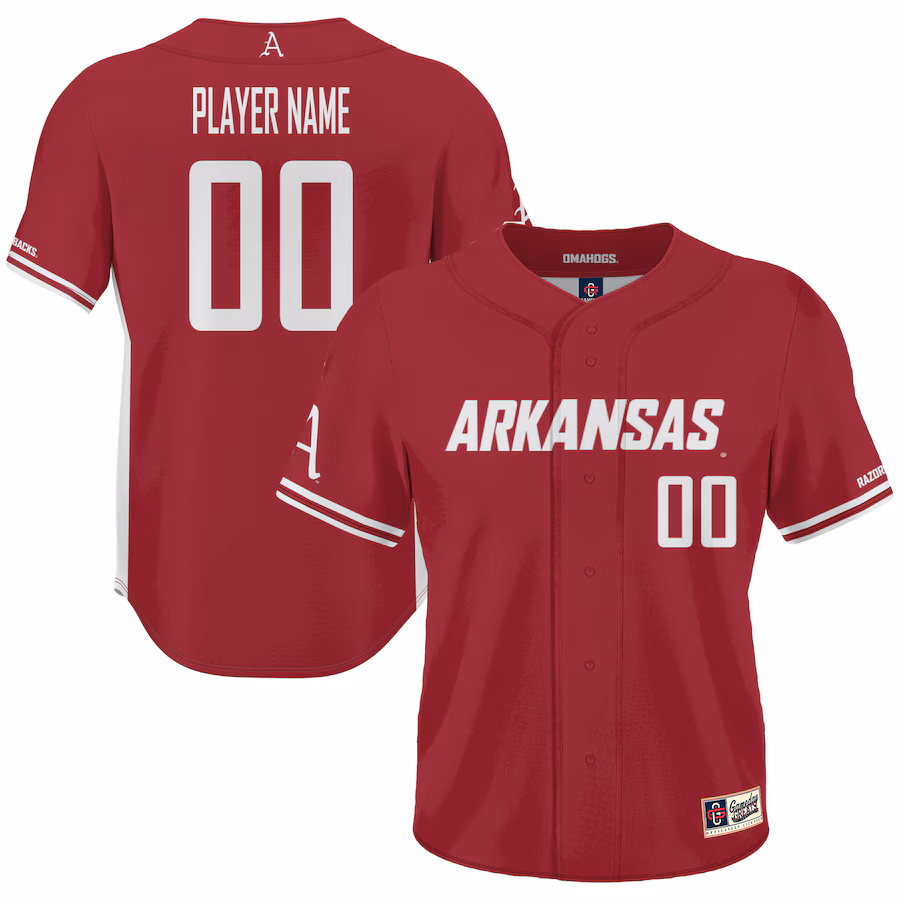Arkansas Razorbacks GameDay Greats Youth NIL Pick-A-Player Lightweight Baseball Jersey - Cardinal - Jersey