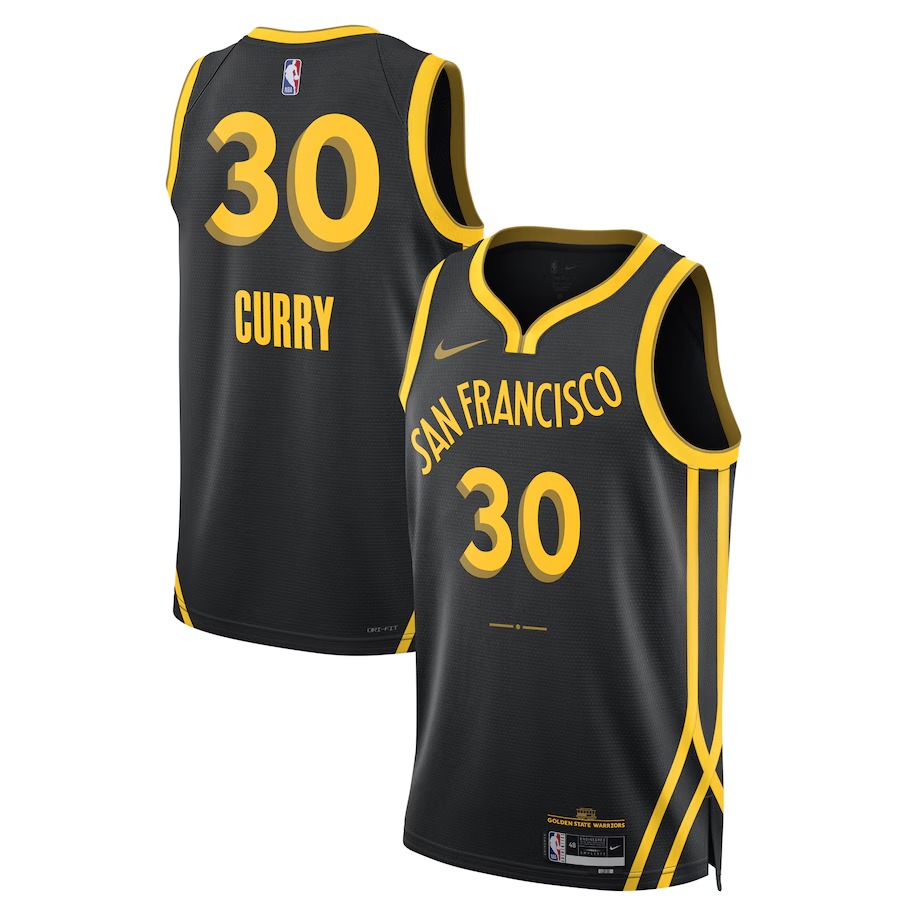 Unisex Golden State Warriors Stephen Curry Nike Black 2023/24 Swingman Jersey - City Edition - Jersey