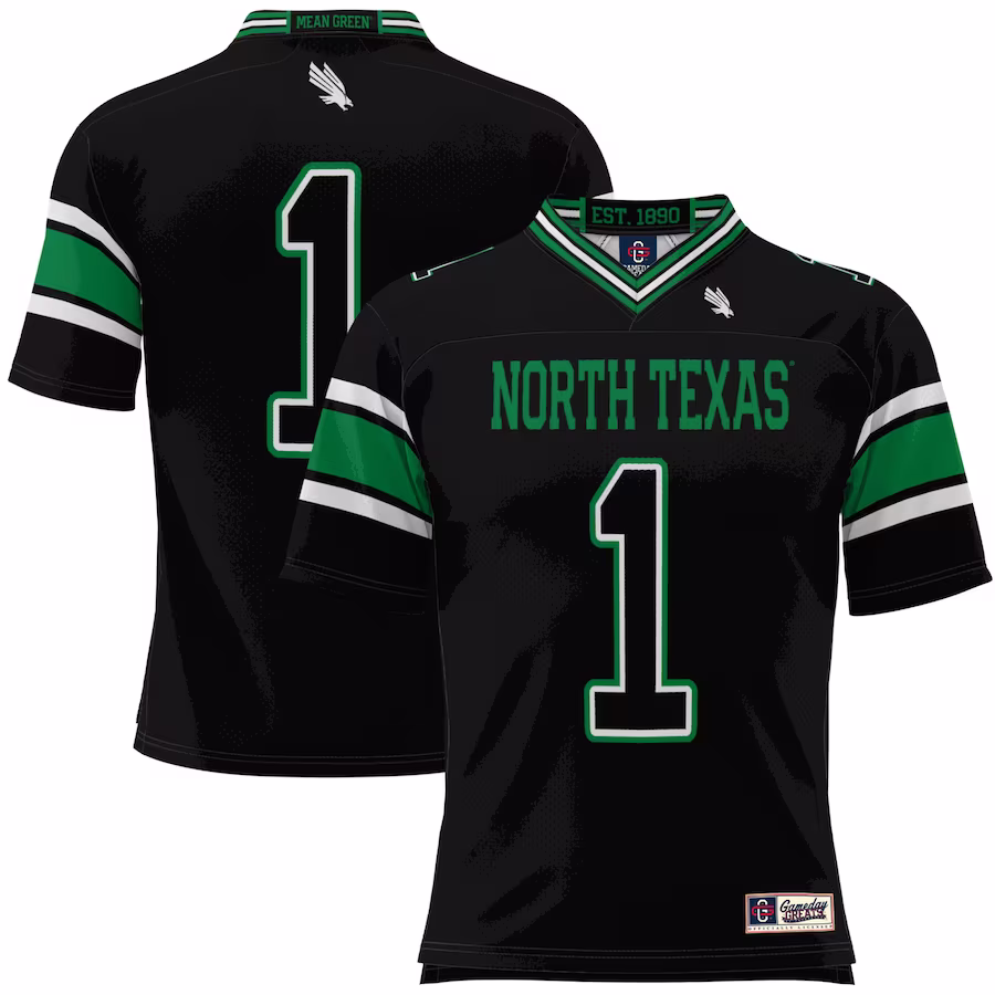 #1 North Texas Mean Green GameDay Greats Football Jersey - Black - Jersey
