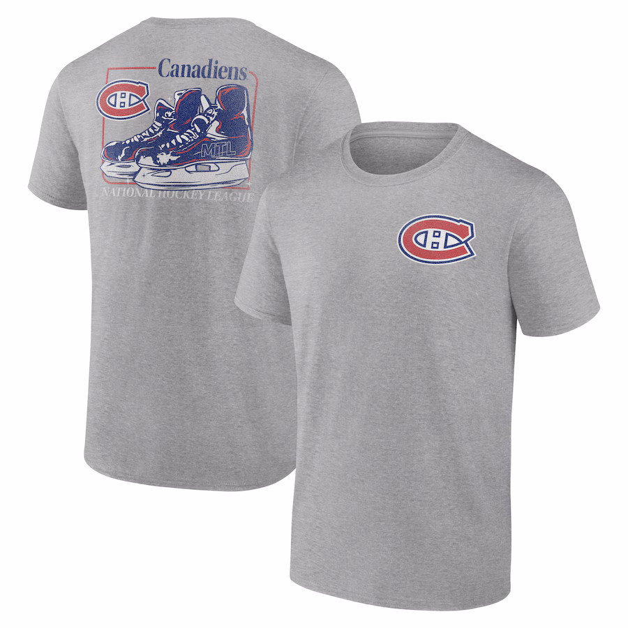 Men's Montreal Canadiens Heather Gray Glory Skates T-Shirt - Jersey