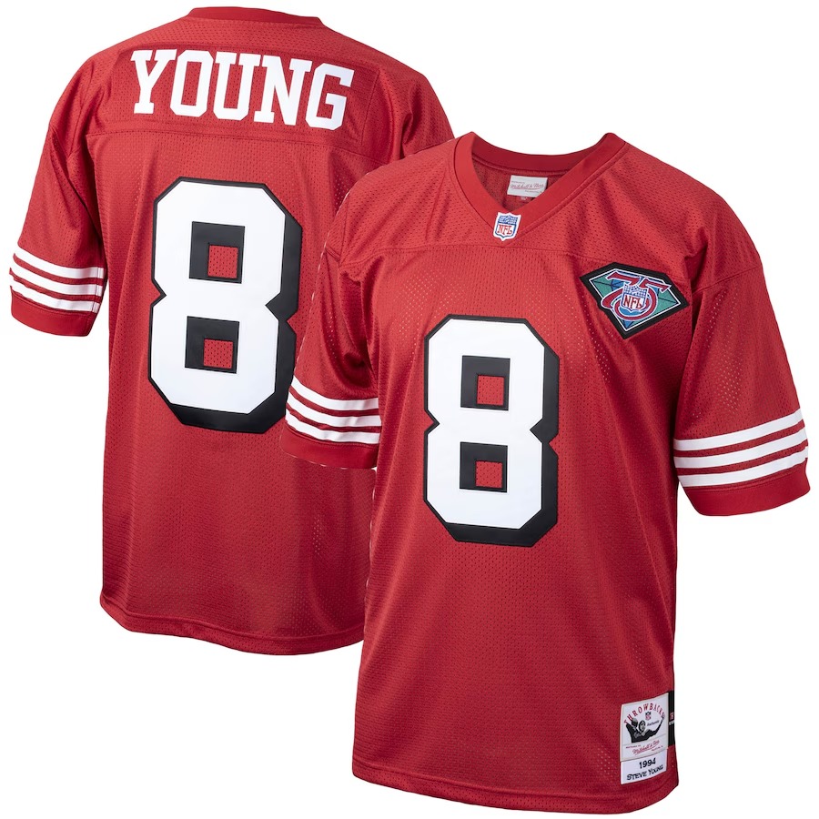 Men's San Francisco 49ers 1994 Steve Young Mitchell & Ness Scarlet Authentic Throwback Retired Player Jersey - Jersey